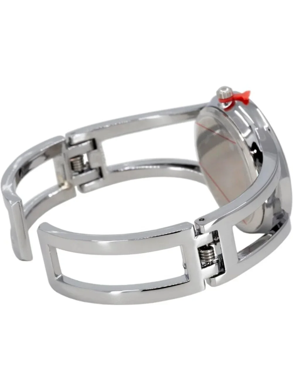 Women's Black/Silver Elegant Analog Quartz Casual Metal Cuff Bangle Design Watch
